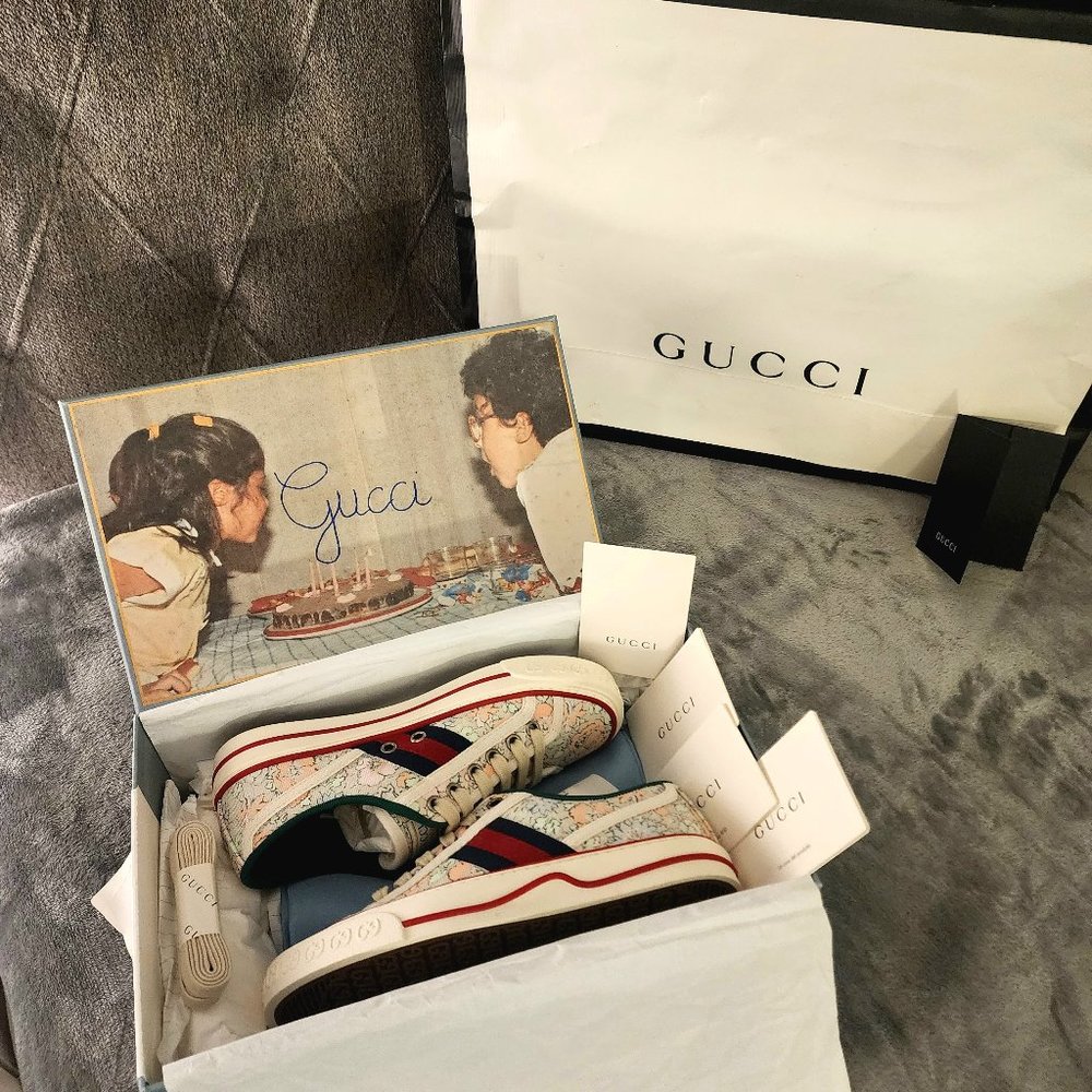 Gucci Women Liberty of London 1977 Tennis Sneaker 😍❤️🌟 Size 34